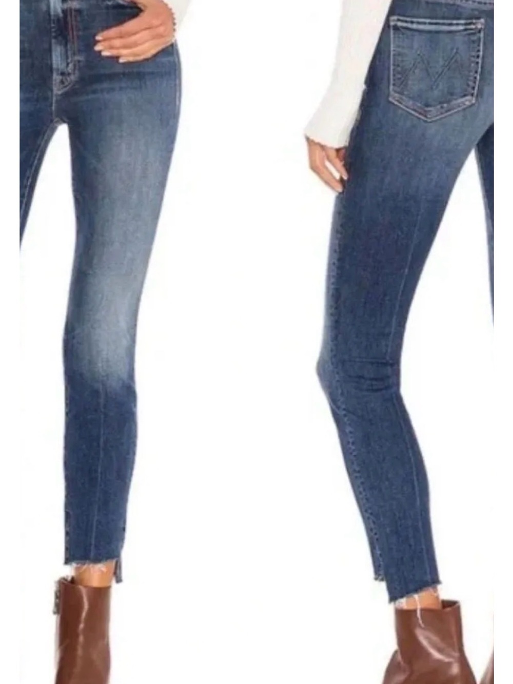 MOTHER Women's Blue Skinny Jeans - Faded Indigo